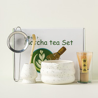 Ensemble de bols à matcha en céramique NEWELL avec points décoratifs, ustensiles japonais pour le thé matcha, fouet à thé, chasen en bambou