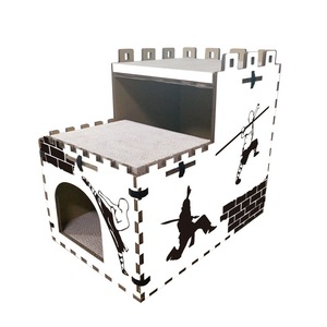 Château pour chat en carton ondulé imprimé sur mesure, design amovible, assemblage facile, tour de jeu <span class=keywords><strong>cathédrale</strong></span>, grattoir - Product Image 2