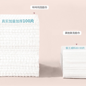 Kakama Disposable Face Towels 20x20cm 3 Ply Thickened Cotton Soft Cleansing Towels For Facial Care - Product Image 1