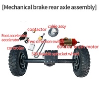 60v, 2000w, 1.5 tonnes, rétrofit, assemblage de quadricycle, essieu avant et arrière, brosse, kit de contrôleur de moteur, entraînement à chaîne, chariot électrique à quatre roues