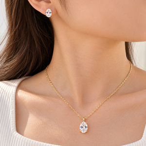 Ensemble de colliers géométriques ovales pour femmes, design simple, accessoires à porter au quotidien - Product Image 2