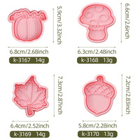 Automne récolte série plastique 2 pièces emporte-pièces citrouille feuille d'érable 3D dessin animé bricolage argile imprimé Biscuits