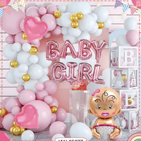 Accessoires de décoration pour fête d'anniversaire garçon fille bébé rose blanc bleu ballons en latex de couleur kit de guirlande arche