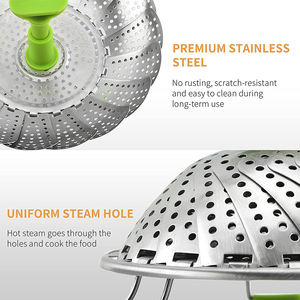 <span class=keywords><strong>Cesta</strong></span> <span class=keywords><strong>de</strong></span> <span class=keywords><strong>vapor</strong></span> <span class=keywords><strong>de</strong></span> acero inoxidable para cocinar alimentos y verduras, <span class=keywords><strong>cesta</strong></span> <span class=keywords><strong>plegable</strong></span> para cocinar al <span class=keywords><strong>vapor</strong></span> - Product Image 3