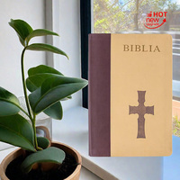 Nouveau design de maison d'impression de livres prix de gros d'usine personnalisé en cuir de qualité supérieure anglais espagnol chrétien Sainte Bible