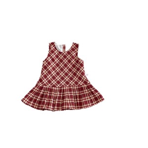 Nuovo Stile Primavera-Autunno 2026: Abito Gilet a Quadri Lavorato <span class=keywords><strong>all</strong></span>'<span class=keywords><strong>Uncinetto</strong></span> <span class=keywords><strong>per</strong></span> Bambine, Versione Coreana Senza Maniche con Pieghe - Product Image 3