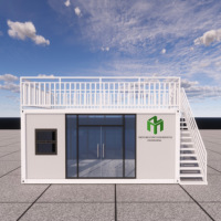 Maison Conteneur Modulaire de Luxe en Acier 20ft 40ft, Conception Détachable, Préfabriquée, Style Méditerranéen Moderne, Salon et Chambre