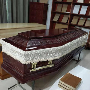 प्रीमियम यूरोपीय शैली लकड़ी ताबूत क्रॉस धातु हार्डवेयर सैटिन आंतरिक पर्यावरण के अनुकूल बच्चे दाह संस्कार स्मारक - Product Image 5