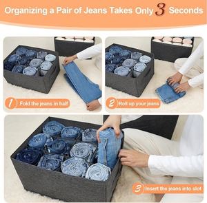 12 Cell Drawers Organizer Grid Storage <b>Box</b> Living Room <b>Wardrobe</b> Organizers Storage Bins Clothes Jeans Pants Closets Organization - Product Image 4