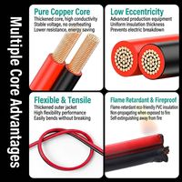 RVB Schwarz-Rotes Lautsprecherkabel, 2-adrig, 0,5mm, 0,75mm, 1mm, 1,5mm, 2,5mm Kupferdraht und -kabel, Geeignet für LED-Audioüberwachung