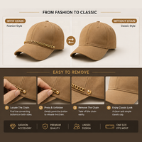 Gorra de Béisbol Snapback Personalizada con Bordado 3D de Letras en Relieve, Estilo Hip Hop, Visera Plana y Cadena Decorativa, OEM, MOQ Bajo