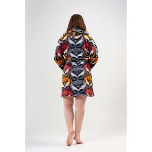 Bata corta con capucha de forro polar para mujer, talla XXL, con bolsillos, sudaderas cómodas - Product Image 1