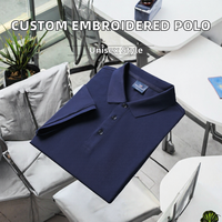 Kaos Polo Rajut Pria Lengan Pendek Polos Kasual Logo Kustom di Dada Depan