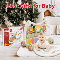 Tapis musical multifonctionnel et trotteur pour bébé, couverture éducative précoce pour ramper, pour enfants et tout-petits