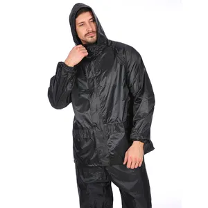 Rain Coat Polyester PVC Coated with Waterproof Man Woman Rain Suit