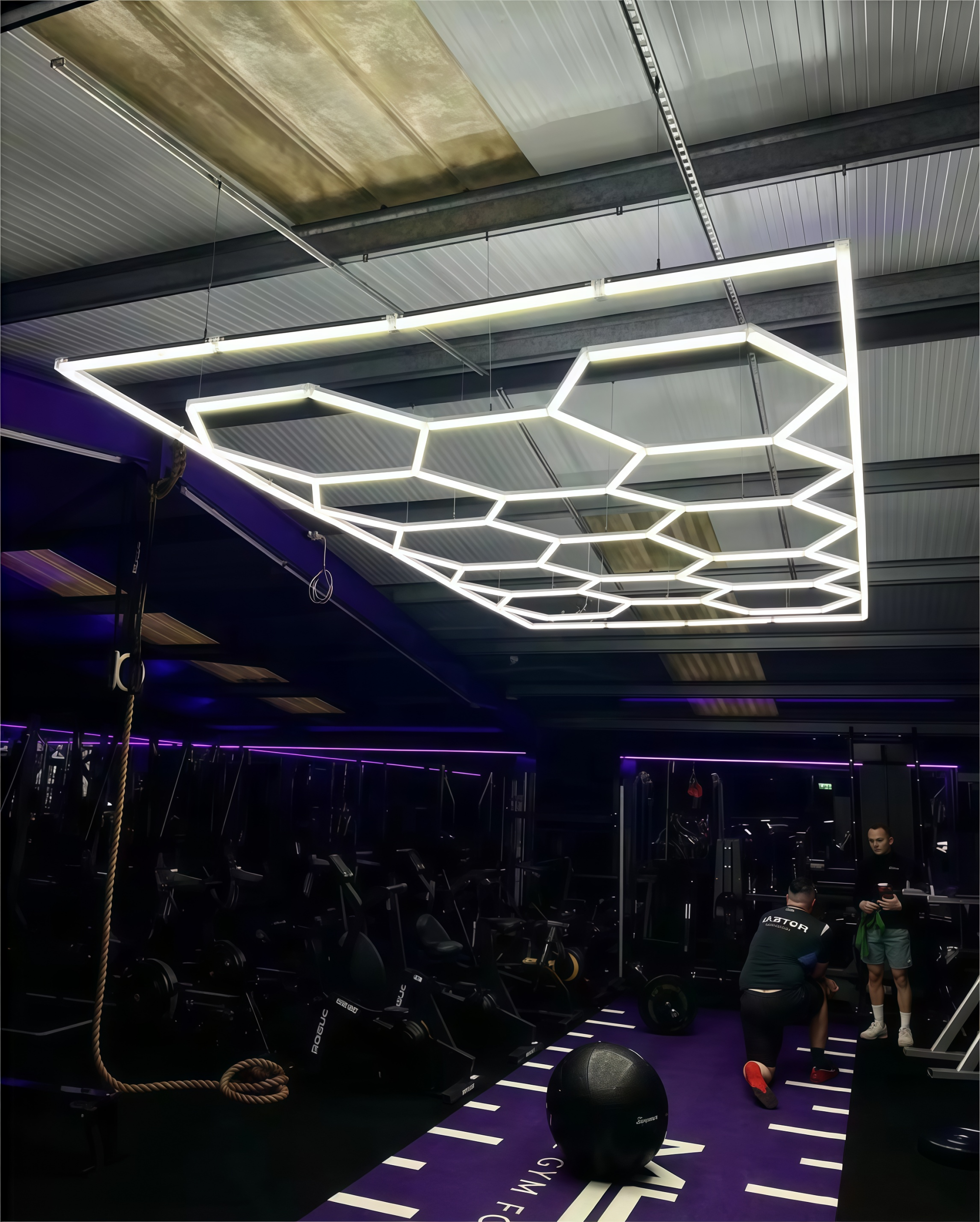 KCX Factory Direct Sales Barber Shop Ceiling Light Honeycomb Car Wash Detailing Lamp Hexagonal LED Garage Working Light