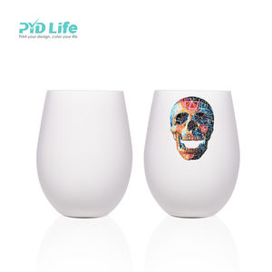 كوب زجاجي مخصص للطباعة بالتسامي من PYD Life، سعة 10 أونصات و17 أونصة، كوب نبيذ بدون ساق مع شعار مخصص - Product Image 2