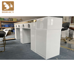 Table de bureau pour ongles blanche en marbre sur le dessus, professionnelle pour salon de <span class=keywords><strong>manucure</strong></span>, <span class=keywords><strong>manucure</strong></span>, table et chaise high-tech de luxe moderne, luxe léger - Product Image 4