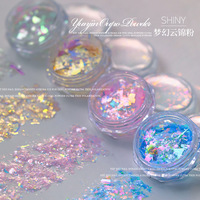 Aurora Mermaid Opal Nail Art Glitter Poudre Paillettes Irisé Caméléon Flocons Holographique Irrégulier Flocons Manucure Poudre
