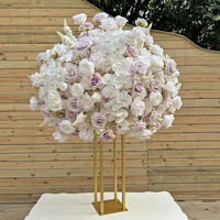 Arrangements floraux de mariage MoKtong, boule de fleurs de roses blanches en soie premium de 70 cm pour mariage, pour présentation sur cheminée avec orchidée