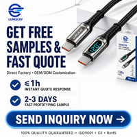 Fabricant OEM/ODM, câble USB 2.0 Type C PD120W avec écran numérique, logo personnalisé pour une charge rapide des téléphones mobiles
