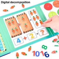 Livre de puzzle mathématique magnétique 3 en 1, mathématiques préscolaires, décomposition numérique, fraction, cercle, jouet d'apprentissage, kit de matériel mathématique
