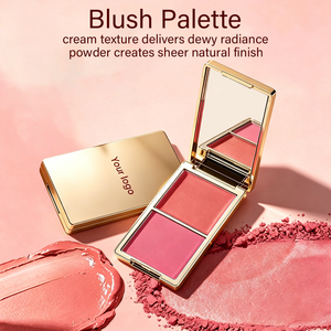 Private Label 2 In 1 Cream <b>Powder</b> Blush Palette Custom Logo Dual Texture Hydrating Matte Blush <b>Compact</b> Vegan Blusher - Product Image 5