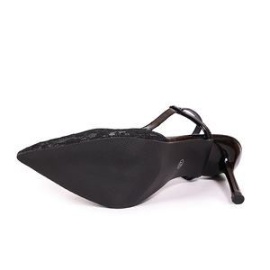Chaussures pour <span class=keywords><strong>femme</strong></span> de luxe, nouveau design personnalisé, sexy, à talons hauts fins et pointus, avec empeigne brodée en dentelle et bride en PU, Life A-MZ-05 - Product Image 5