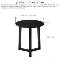Table d'appoint ronde moderne en bois massif pour salon, maison, hôtel, appartement, chambre à coucher, chevet ou petite villa
