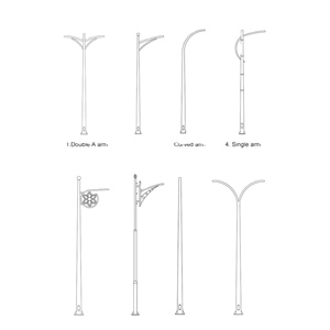 Poste de Alumbrado Público Galvanizado en Caliente de Alta Calidad de 9m, 10m, 11m y 12m con Lámparas LED de 100w - Product Image 1