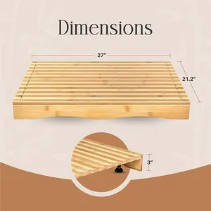 Bamboo Cutting Board With Legs And Juice Groove Wooden Gas Stove Top Covers Burner Covers For Electric