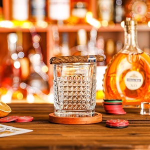 Vintage 10oz diamante en relieve clásico cuadrado DOF vaso Premium chupito para licores whisky - Product Image 2