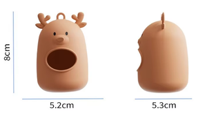 Dispensador de Bolsas para Excrementos de Perro de Silicona con Diseño de Alce de Dibujos Animados, Soporte Colgante Conveniente para Bolsas de Desechos de Mascotas, Regalos Navideños - Product Image 5