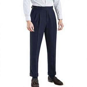 Pantalon Homme Printemps-Automne Grande Taille Décontracté Style Italien Respirant Teint en Fil avec Fermeture Éclair Taille Élastique Sur Mesure Coupe Courte 100% Coton - Product Image 3
