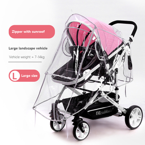 Léger Double fermeture éclair bébé voiture pluie protecteur poussette couverture respirant accessoire produit remplacement - Product Image 4