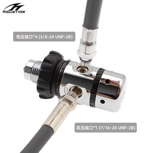 Régulateur de plongée de première étape Aqua Tide RL 194 DIN, type piston, 1 haute pression, 4 basse pression, embout buccal, équipement professionnel - Product Image 2