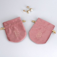 Sac de rangement personnalisé en velours, broderie Ellipse, bijoux, boucles d'oreilles, collier, Mini emballage, cordon de serrage, pochette à bijoux en velours