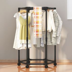 Perchero Metálico Moderno y Portátil para el Hogar, con Ruedas y una Malla de Almacenamiento, Apto para la Sala de Estar. - Product Image 4