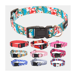 Collar personalizado para mascotas de estilo étnico suave, collares de perro bonitos ajustables con patrones geométricos tribales florales bohemios - Product Image 1