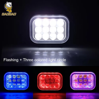 BAOBAO BB1416 Mini Système d'éclairage 12 LED 24W 4D 3 pouces Phares de travail LED blancs Lampe de vélo Phares de moto pour moto