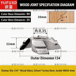 YUFU Diamond Uncoated 45 Degrees Tenon Close Knife Woodworking Milling Cutter HRC 70-93 OEM/ODM Customizable - Product Image 1