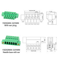 Connecteur de bornier enfichable mâle et femelle RT 2p-24p 3,81 mm à broches droites et coudées pour une connexion pratique