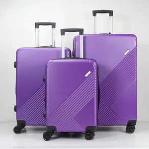 ABS 360 derece sert yan seyahat tarzı bavul arabası bagaj çanta seti 4 Spinner tekerlekler bagaj ve seyahat çantaları