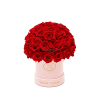Luxe Floral Mini Dôme Boîte Ronde Éternelle Pour Toujours Éternité Rose Préservée Fleur De Mariage Fiançailles Chambre Décoration