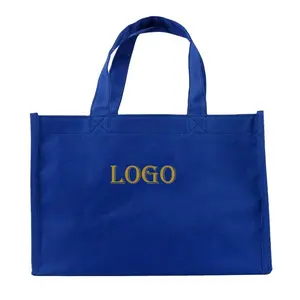 उत्तम कारीगरी काला उपहार पुन: प्रयोज्य फोल्डिंग कपड़े पैकिंग शॉपिंग बैग लंबे हैंडल वाला गैर बुना बैग