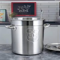 Marmite de Cuisson Commerciale Grande Capacité en Acier Inoxydable 304 pour Fruits de Mer et Soupes avec Couvercle Suspendu pour Restaurant