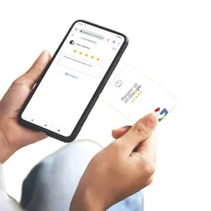 Hot bán tùy chỉnh thiết kế NFC phương tiện truyền thông xã hội chia sẻ Thẻ NFC Google xem lại thẻ với in offset và phim cán bán buôn