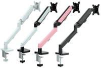Support de moniteur LCD quadruple réglable sur rail horizontal incurvé