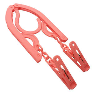 Colgador de ropa plegable con gancho rectangular, tendedero portátil para ropa, organizador de pantalones y corbatas con clip - Product Image 2