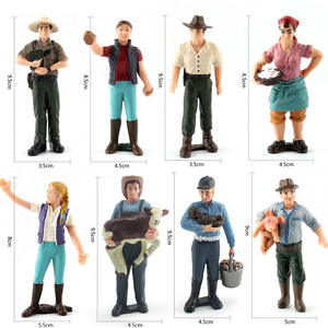 Modèle de ferme de simulation, berger, éleveur, agriculteur, paysan, femme, poupée, PVC, plateau de sable, ornements, ensemble de jouets faits à la main, 4-6 ans, <span class=keywords><strong>17</strong></span> - Product Image 5